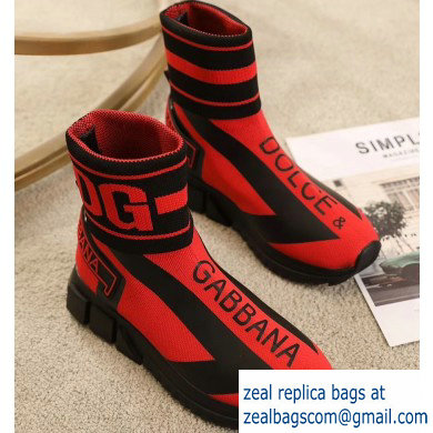 Dolce & Gabbana High-top Sorrento Sneakers Red With Logo 2019